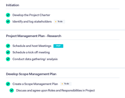 Project management template
